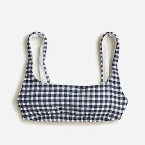 NWT J Crew Squareneck Gingham Bikini Top